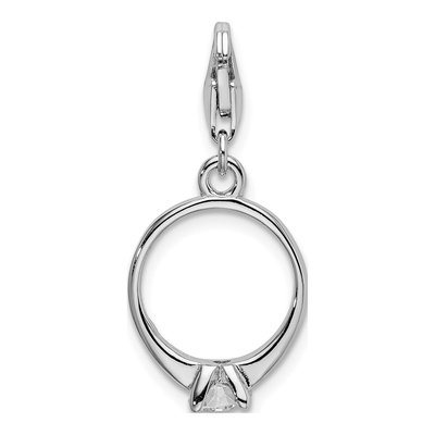 Sterling Silver CZ Engagement Charm – view 4