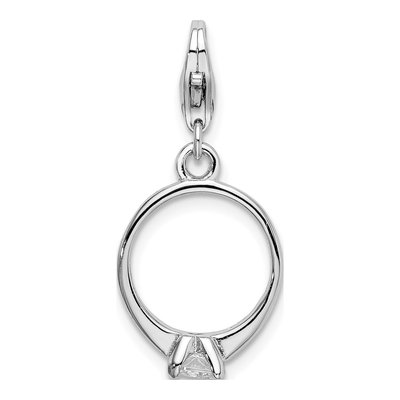 Sterling Silver CZ Engagement Charm