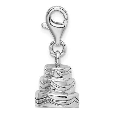 Sterling Silver Wedding Cake Charm – view 3