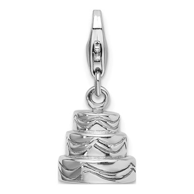 Sterling Silver Wedding Cake Charm
