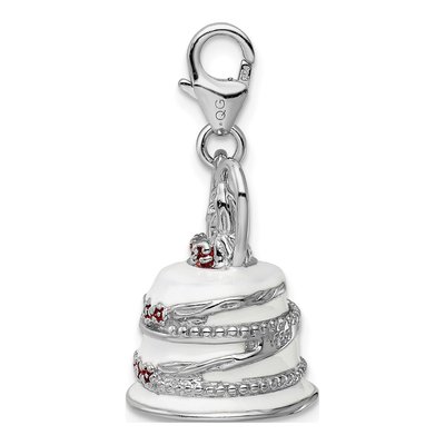 Sterling Silver Wedding Cake Charm – view 3