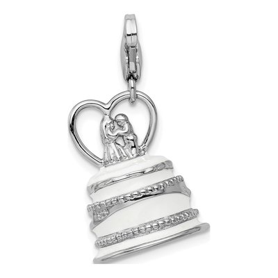 Sterling Silver Wedding Cake Charm – view 4
