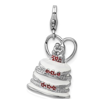 Sterling Silver Wedding Cake Charm