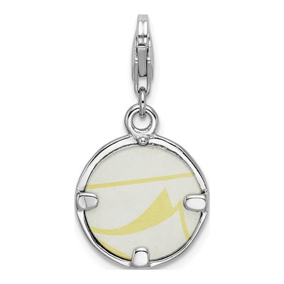 Sterling Silver Circle Frame Charm – view 4
