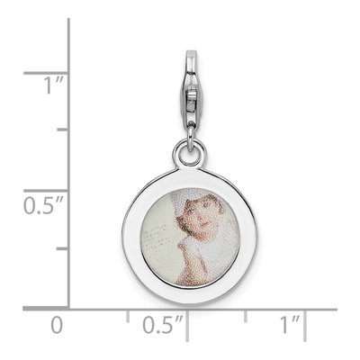 Sterling Silver Circle Frame Charm – view 5