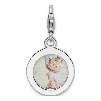 Sterling Silver Circle Frame Charm