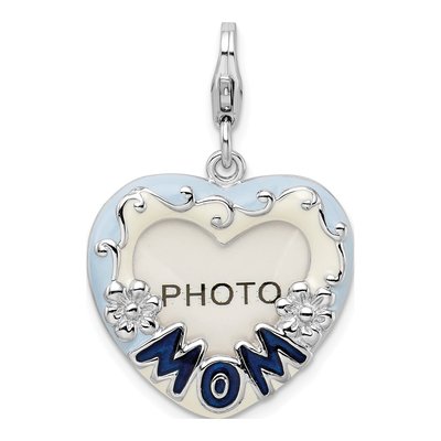 Sterling Silver MOM Photo Charm