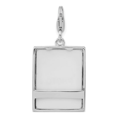 Sterling Silver 3-D Enameled Butterfly Photo Frame Charm – view 4