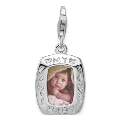 Sterling Silver My Baby Frame Charm