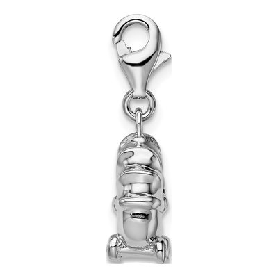 Sterling Silver 3-D Baby Carriage Charm – view 3