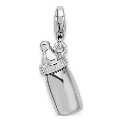 Sterling Silver 3-D Baby Bottle Charm – view 4