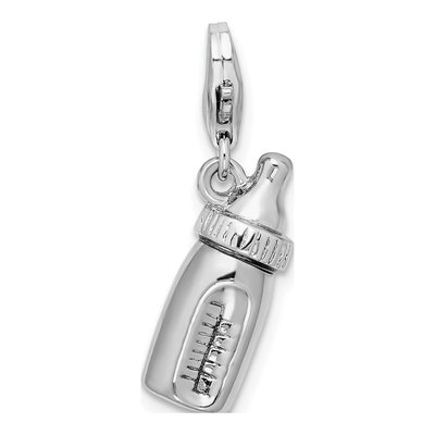 Sterling Silver 3-D Baby Bottle Charm