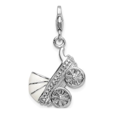 Sterling Silver Baby Carriage Charm – view 4