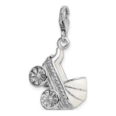 Sterling Silver Baby Carriage Charm – view 5
