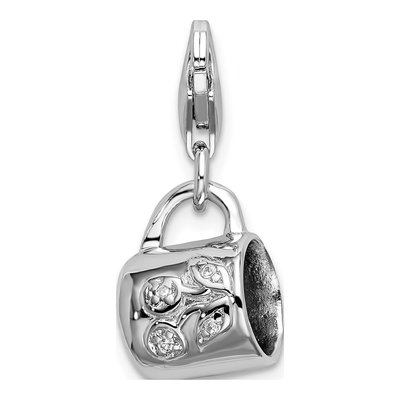 Sterling Silver 3-D Baby Cup Charm