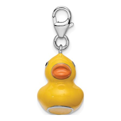 Sterling Silver 3-D Enamel Duck Charm – view 3
