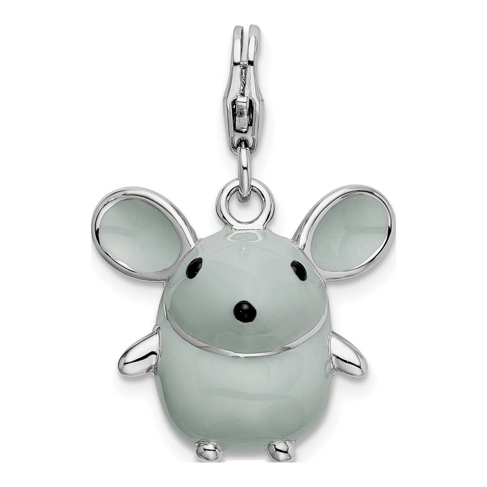 Sterling Silver Grey Mouse Charm