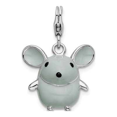 Sterling Silver Grey Mouse Charm