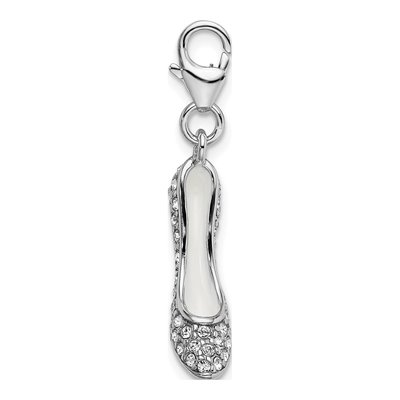 Sterling Silver Crystal 3-D High Heel Charm – view 3