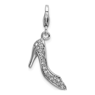 Sterling Silver Crystal 3-D High Heel Charm