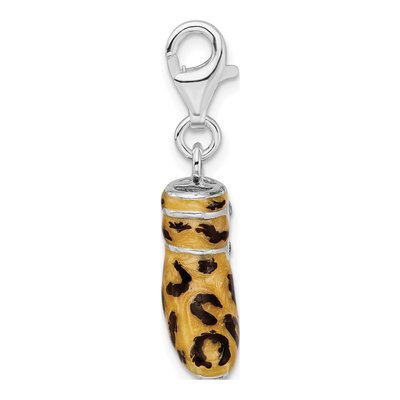 Sterling Silver CZ Leopard Boot Charm – view 3