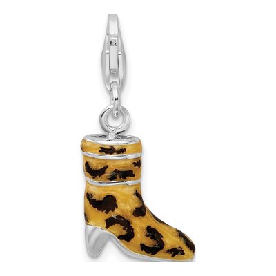 Sterling Silver CZ Leopard Boot Charm – view 4