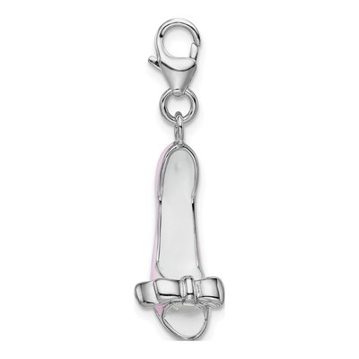 Sterling Silver Pink Enamel High Heel Charm – view 4