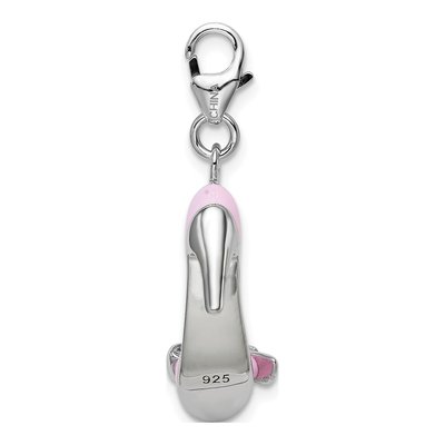 Sterling Silver Pink Enamel High Heel Charm – view 5