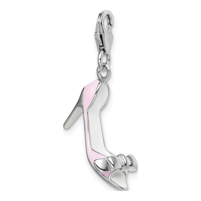 Sterling Silver Pink Enamel High Heel Charm – view 6