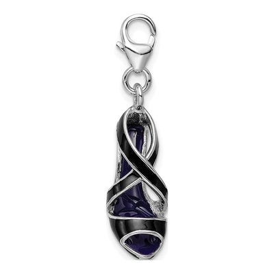 Sterling Silver Black Enamel High Heel Charm – view 3