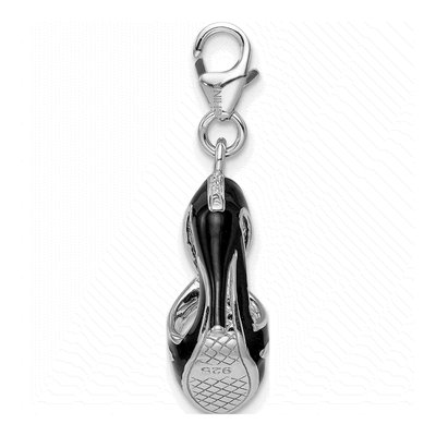 Sterling Silver Black Enamel High Heel Charm – view 4