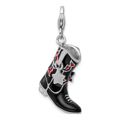 Sterling Silver Cowboy Boot Charm