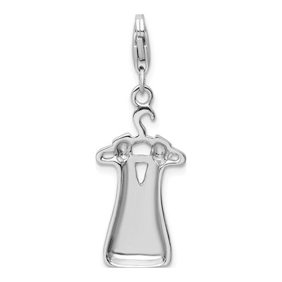 Sterling Silver Dress on Hanger Charm – view 4
