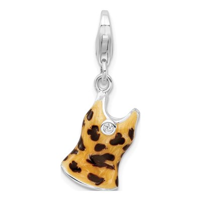Sterling Silver CZ Tank Top Charm