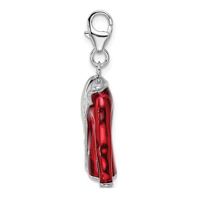 Sterling Silver 3-D Red Enameled Jacket Charm – view 3