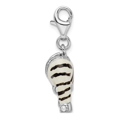 Sterling Silver CZ 3-D Zebra Charm – view 3