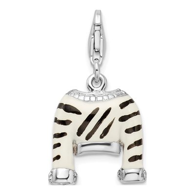 Sterling Silver CZ 3-D Zebra Charm – view 4