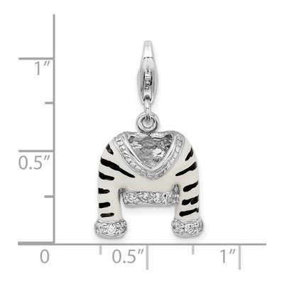 Sterling Silver CZ 3-D Zebra Charm – view 5