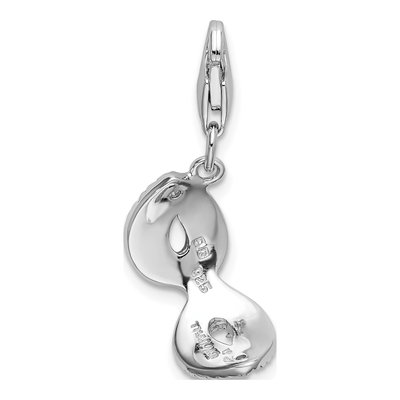 Sterling Silver Red Enamel Mask Charm – view 4