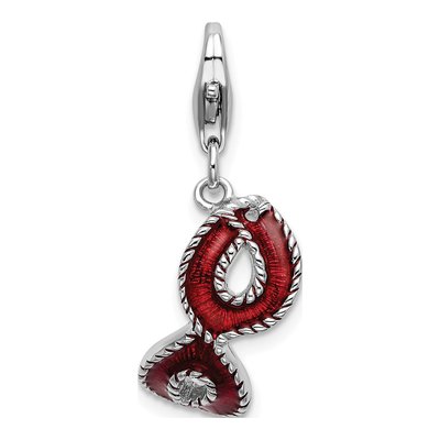 Sterling Silver Red Enamel Mask Charm