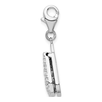Sterling Silver CZ 3-D Moveable Flip Cell Phone Charm – view 3