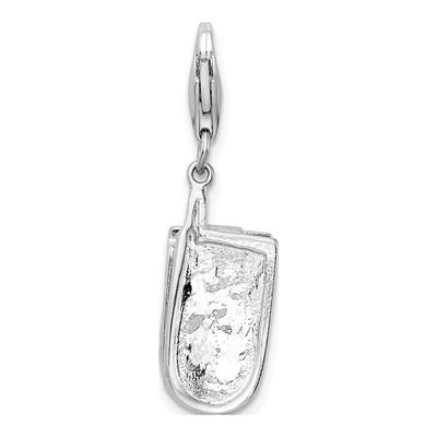 Sterling Silver CZ 3-D Moveable Flip Cell Phone Charm – view 4