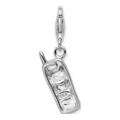 Sterling Silver CZ Cell Phone Charm – view 4