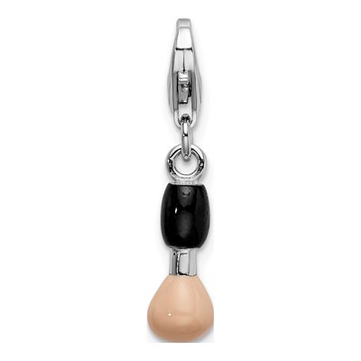 Sterling Silver Blush Brush Charm