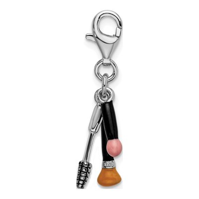 Sterling Silver Enamel Makeup Charm – view 3