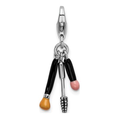 Sterling Silver Enamel Makeup Charm