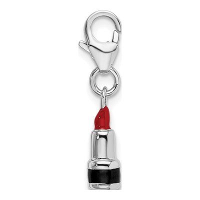 Sterling Silver Red Lipstick Charm – view 3
