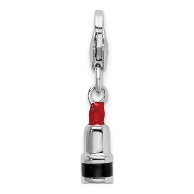 Sterling Silver Red Lipstick Charm – view 4