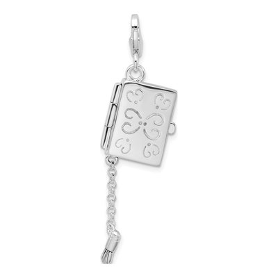 Sterling Silver 3-D Moveable Enameled Eyeshadow Compact Charm – view 4