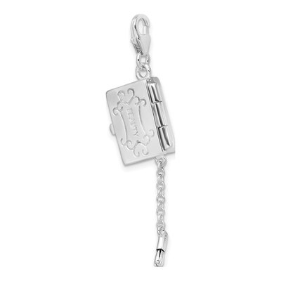 Sterling Silver 3-D Moveable Enameled Eyeshadow Compact Charm – view 5